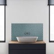 Hexacube 3D Gloss Teal 30.5cm x 26.5cm Mosaic