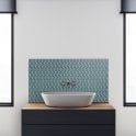 Hexacube 3D Gloss Teal 30.5cm x 26.5cm Mosaic
