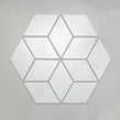 Hexacube 3D XL Matt White 34.5cm x 30cm (8.5cm x 14.72cm) Mosaic Tile