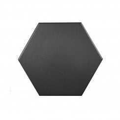 British Ceramic Tile Hexagon Black 175mm x 202mm Multi-Use Tile