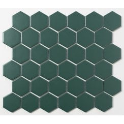 Hexagon Buckingham Green Matt (5.1cm x 5.1cm) 30cm x 28cm Mosaic Tile