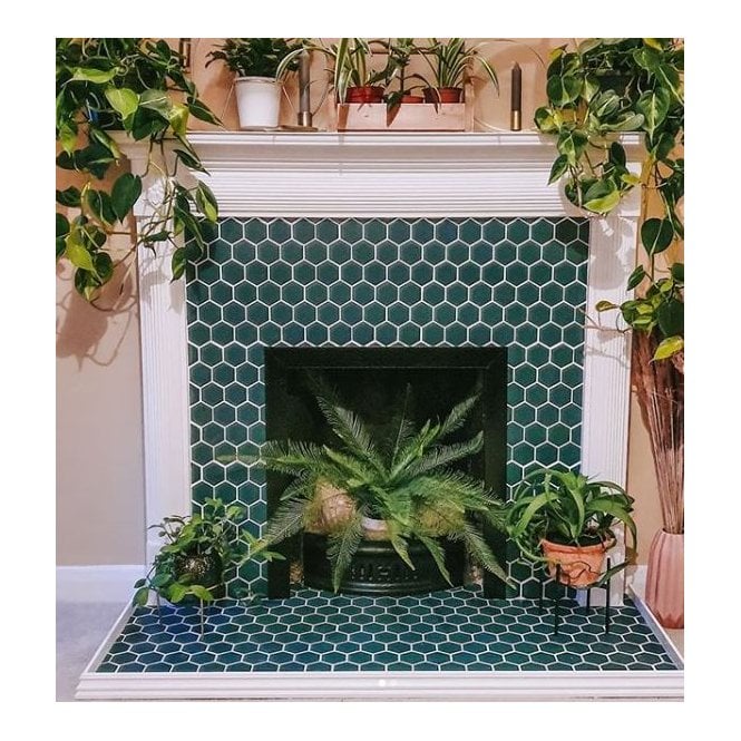 Hexagon Buckingham Green Matt (5.1cm x 5.1cm) 30cm x 28cm Mosaic Tile