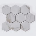 Hexagon Calacatta Matt (9.5cm x 9.5cm) 25.6cm x 19.7cm Mosaic Tile