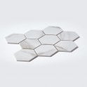 Hexagon Calacatta Matt (9.5cm x 9.5cm) 25.6cm x 19.7cm Mosaic Tile
