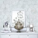 Hexagon Calacatta Matt (9.5cm x 9.5cm) 25.6cm x 19.7cm Mosaic Tile