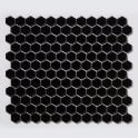 Hexagon Gloss Black (2.3cm x 2.3cm) 30cm x 26cm Mosaic Tile
