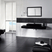 Hexagon Gloss Black (2.3cm x 2.3cm) 30cm x 26cm Mosaic Tile