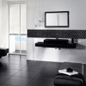 Hexagon Gloss Black (2.3cm x 2.3cm) 30cm x 26cm Mosaic Tile