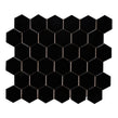 Hexagon Gloss Black 32.5cm x 28.1cm (5.1 cm x 5.9cm) Mosaic Tile