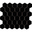 Hexagon Gloss Black 32.5cm x 28.1cm (5.1 cm x 5.9cm) Mosaic Tile