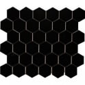 Hexagon Gloss Black 32.5cm x 28.1cm (5.1 cm x 5.9cm) Mosaic Tile