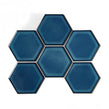 Hexagon Gloss Blue (9.5cm x 9.5cm) 25.6cm x 19.7cm Wall Mosaic