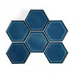 Hexagon Gloss Blue (9.5cm x 9.5cm) 25.6cm x 19.7cm Wall Mosaic
