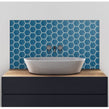 Hexagon Gloss Blue (9.5cm x 9.5cm) 25.6cm x 19.7cm Wall Mosaic
