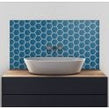 Hexagon Gloss Blue (9.5cm x 9.5cm) 25.6cm x 19.7cm Wall Mosaic