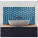 Hexagon Gloss Blue (9.5cm x 9.5cm) 25.6cm x 19.7cm Wall Mosaic