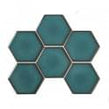 Hexagon Gloss Teal 25.6cm x 19.7cm (9.5cm x 9.5cm) Wall Mosaic