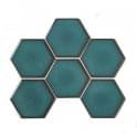 Hexagon Gloss Teal 25.6cm x 19.7cm (9.5cm x 9.5cm) Wall Mosaic