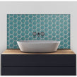 Hexagon Gloss Teal 25.6cm x 19.7cm (9.5cm x 9.5cm) Wall Mosaic