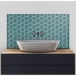 Hexagon Gloss Teal 25.6cm x 19.7cm (9.5cm x 9.5cm) Wall Mosaic