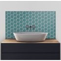 Hexagon Gloss Teal 25.6cm x 19.7cm (9.5cm x 9.5cm) Wall Mosaic