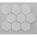 Hexagon Gloss White 29.55cm x 25.6cm (9.5cm x 11cm) Mosaic Tile