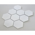 Hexagon Gloss White 29.55cm x 25.6cm (9.5cm x 11cm) Mosaic Tile