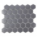 Hexagon Grey Matt (4.8 cm x 4.8cm) 32cm x 28cm Mosaic Tile