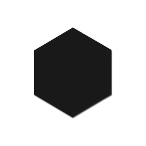 Hexagon Matt Black 17.5cm x 20cm Wall and Floor Tile
