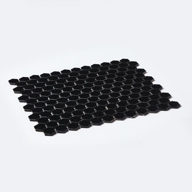 Hexagon Matt Black (2.3cm x 2.3cm) 30cm x 26cm Mosaic Tile