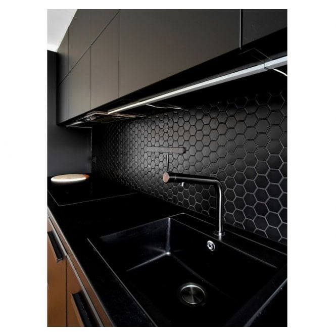 Hexagon Matt Black 32.5cm x 28.1cm (5.1 cm x 5.9cm) Mosaic Tile
