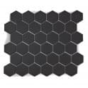 Hexagon Matt Black 32.5cm x 28.1cm (5.1cm x 5.9cm) Mosaic Tile