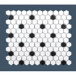 Hexagon Matt Black and White 30cm x 26cm (2.3cm x 2.3cm) Mosaic Tile
