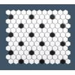Hexagon Matt Black and White 30cm x 26cm (2.3cm x 2.3cm) Mosaic Tile