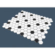 Hexagon Matt Black and White 30cm x 26cm (2.3cm x 2.3cm) Mosaic Tile
