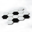 Hexagon Matt Black & White Mix (4.8cm x 4.8cm) 21.7cm x 18.7cm Mosaic Tile