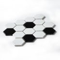 Hexagon Matt Black & White Mix (4.8cm x 4.8cm) 21.7cm x 18.7cm Mosaic Tile