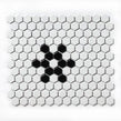 Hexagon Matt Black & White Snow (2.3cm x 2.3cm) 30m x 26cm Mosaic Tile