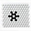 Hexagon Matt Black & White Snow (2.3cm x 2.3cm) 30m x 26cm Mosaic Tile