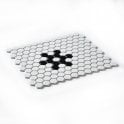 Hexagon Matt Black & White Snow (2.3cm x 2.3cm) 30m x 26cm Mosaic Tile