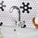 Hexagon Matt Black & White Snow (2.3cm x 2.3cm) 30m x 26cm Mosaic Tile