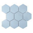 Hexagon Matt Blue Mosaic (9.5cm x 9.5cm) 29.5cm x 25.6cm Wall & Floor Tile