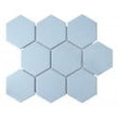 Hexagon Matt Blue Mosaic (9.5cm x 9.5cm) 29.5cm x 25.6cm Wall & Floor Tile
