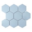Hexagon Matt Blue Mosaic (9.5cm x 9.5cm) 29.5cm x 25.6cm Wall & Floor Tile