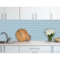 Hexagon Matt Blue Mosaic (9.5cm x 9.5cm) 29.5cm x 25.6cm Wall & Floor Tile