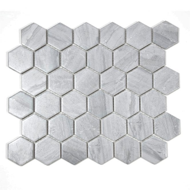 Hexagon Matt Cement (5.1 cm x 5.9cm) 30cm x 28cm Mosaic Tile