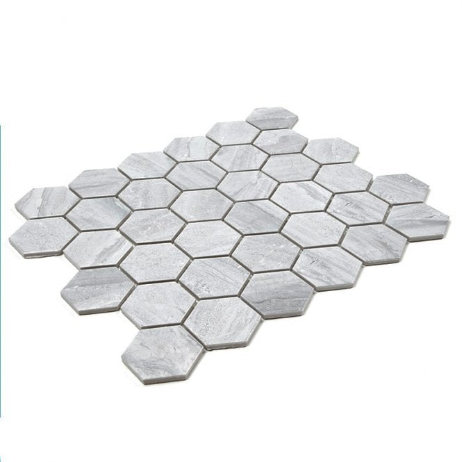 Hexagon Matt Cement (5.1 cm x 5.9cm) 30cm x 28cm Mosaic Tile