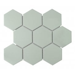 Hexagon Matt Green Mosaic (9.5cm x 9.5cm) 29.5cm x 25.6cm Wall & Floor Tile