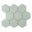 Hexagon Matt Green Mosaic (9.5cm x 9.5cm) 29.5cm x 25.6cm Wall & Floor Tile
