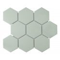 Hexagon Matt Green Mosaic (9.5cm x 9.5cm) 29.5cm x 25.6cm Wall & Floor Tile